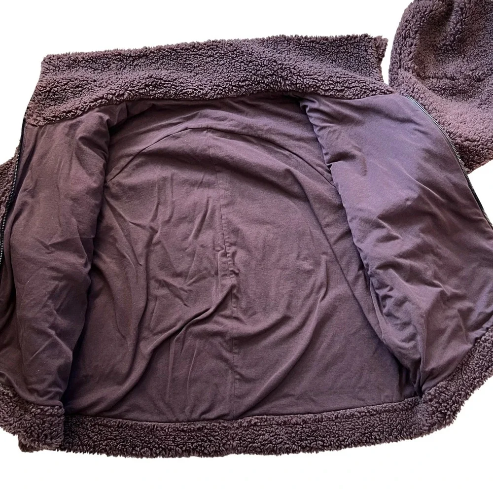 Lululemon‎ Cinchable Fleece Zip Up Jacket Size 8 Brown - Picture 6 of 9